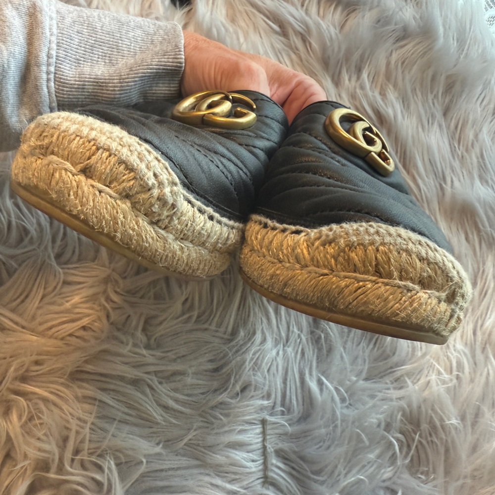 Gucci Nappa Matelasse GG Marmont Espadrille Mules - Picture 12 of 16